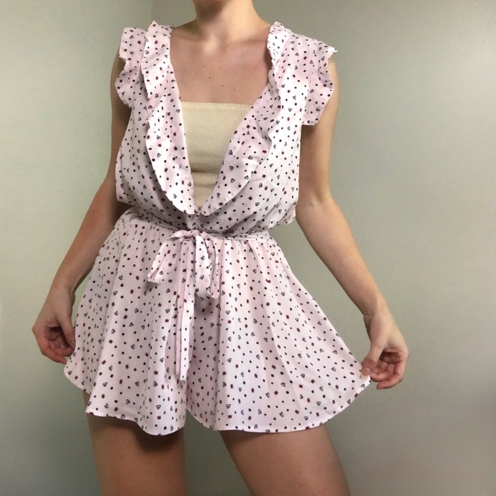 ruffly ladybug romper